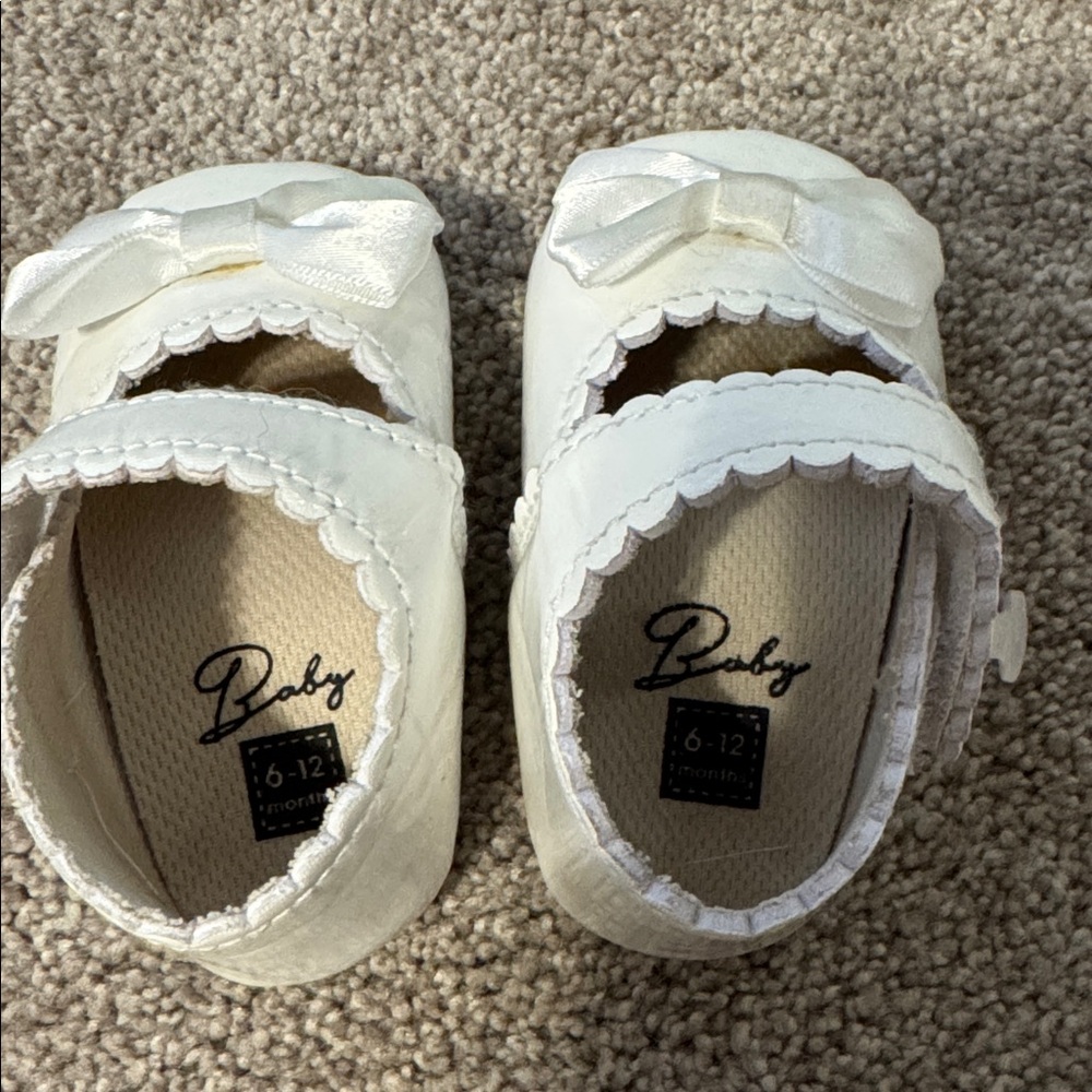 Baby White Bow Shoes
